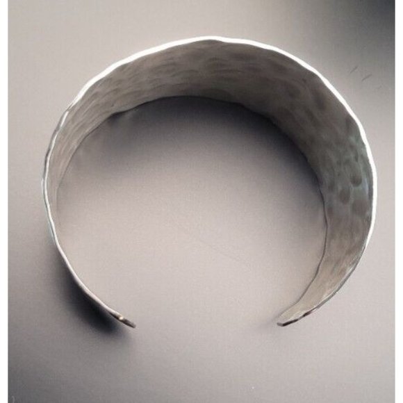 Milor Italy Stainless Steel Hammered Cuff Bracelet - Picture 3 of 5